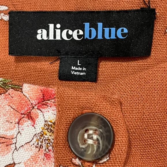 Alice Blue Floral Button Front Top - Rust - Large - Picture 6 of 10